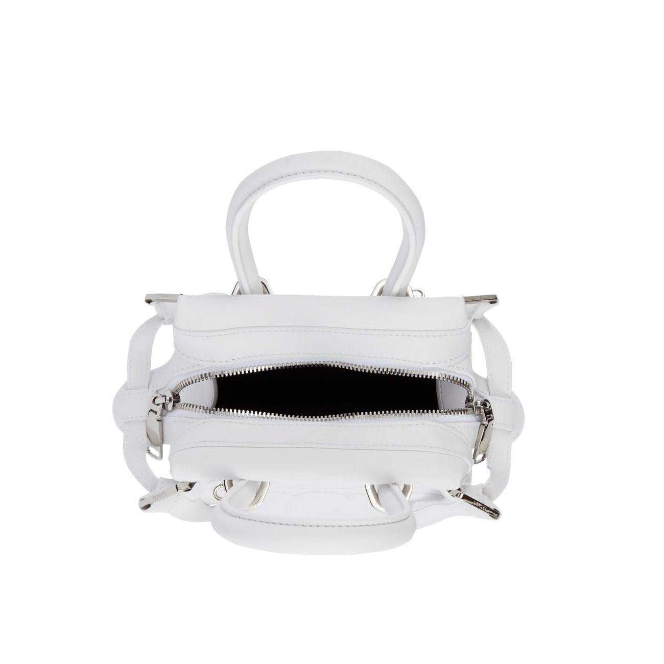 BORSA D. RODEO CUIR VACHETTE LISSE MINI CARRYALL LANCEL A12337O7TU O7 BLANC OPTIQUE LANCEL 