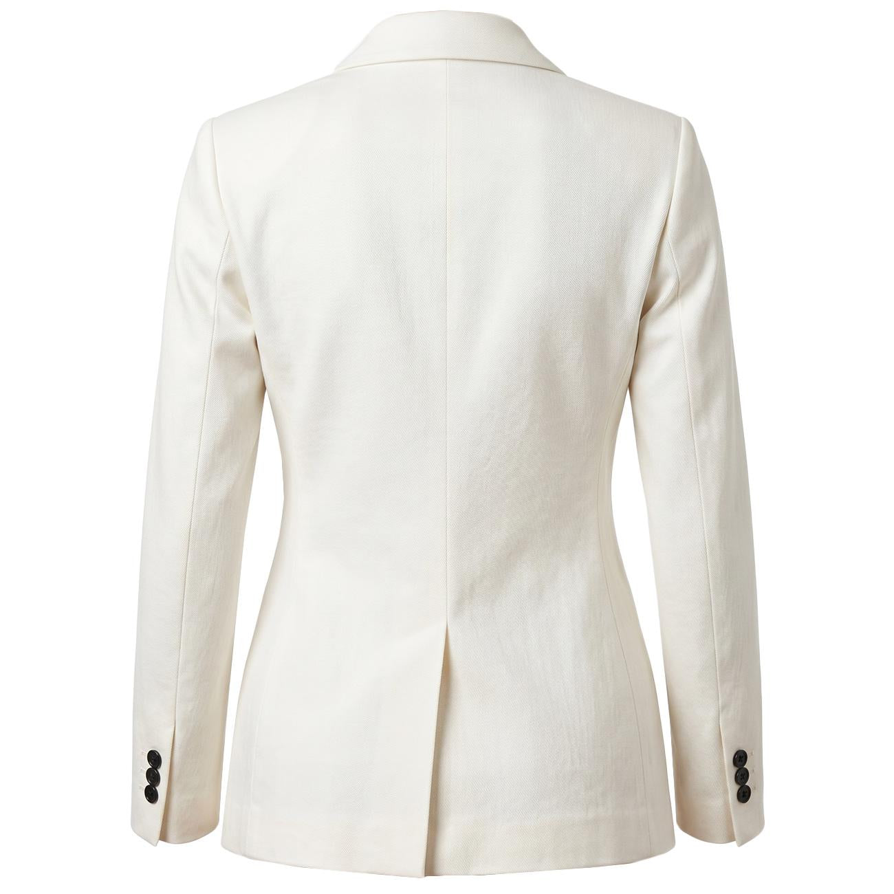 Blazer Doppiopetto In Drill Di Cotone Stretch AB5135 U01 WHITE GOODMATCH 
