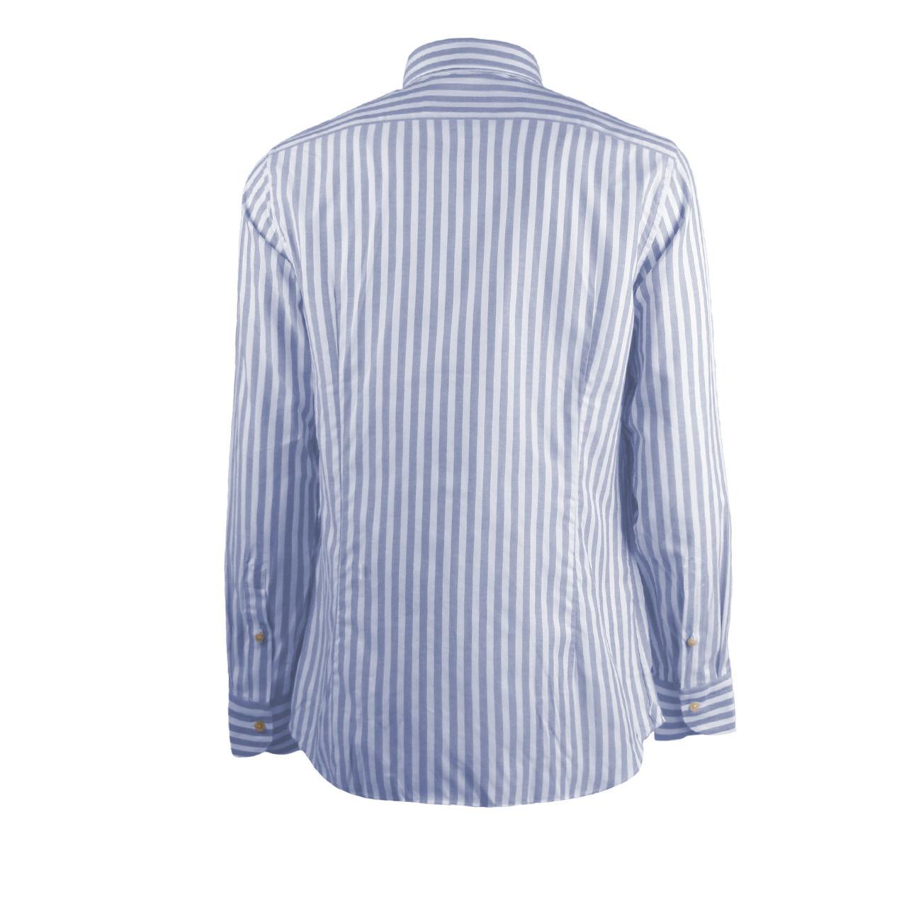 CAMICIA U. M/L RIGATA C/FRANCESE GUGLIELMINOTTI QI0FUR RE1/B.CO/BLU GUGLIELMINOTTI 