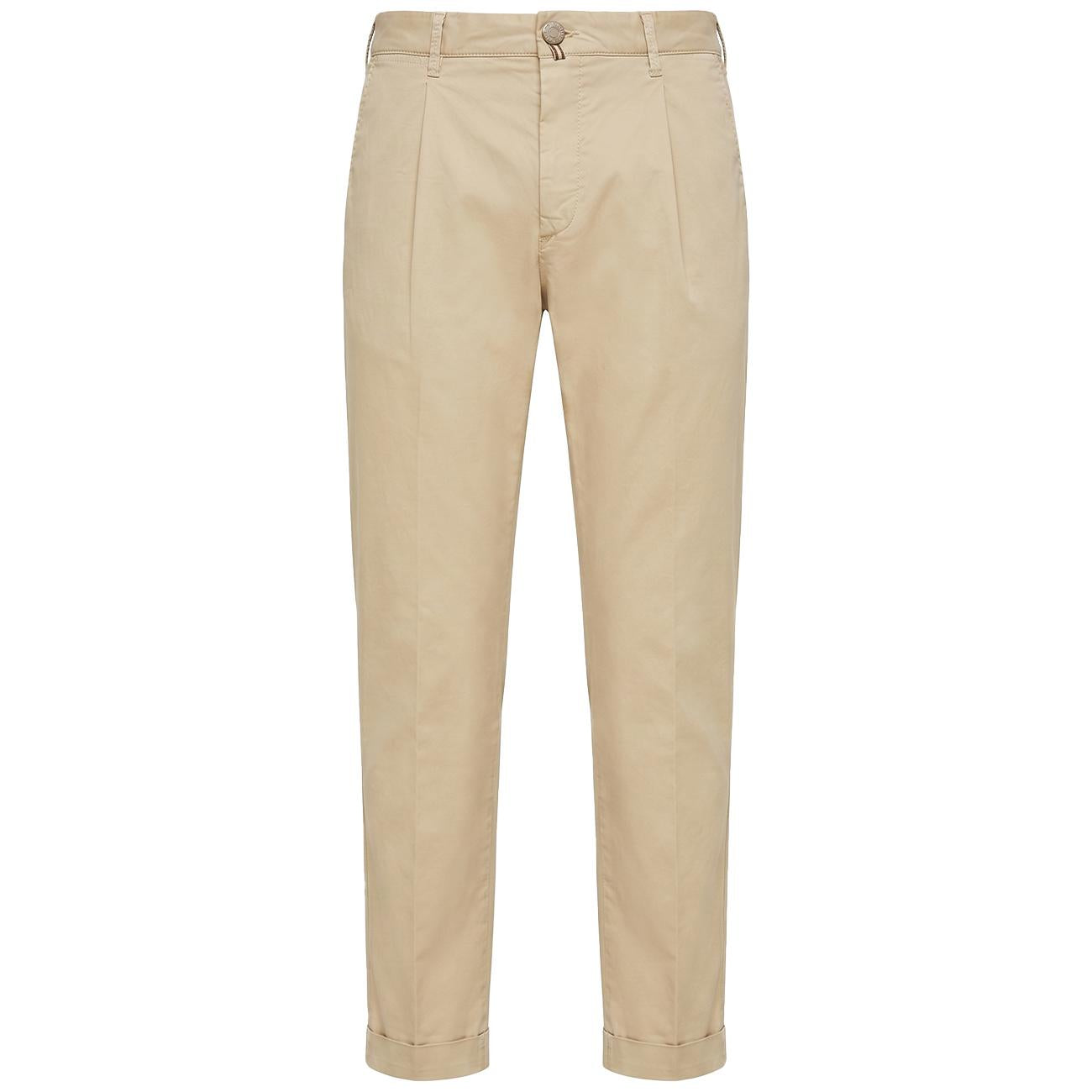 Pantalone Henry Cropped Slim Fit-Tinto Reattivo Gabardina JUM_P0003 001 S2544 TR C99 LIGHT BEIGE JACOB COHEN 