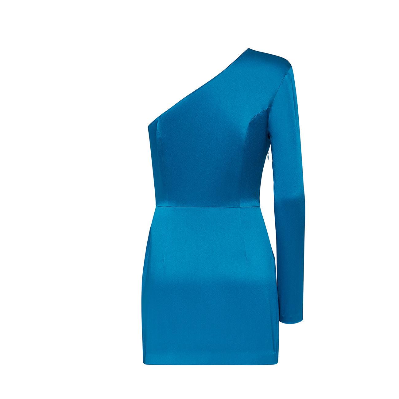 MVP WARDROBE Abito Tippi Monospalla Donna Pavone MVPW/MVPE2AB045BR0063 0824PAVONE 