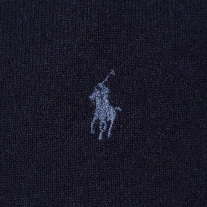 Pull Scollo A V In Lambswool Uomo Blu Navy 710667377 002 BLU NAVY POLO RALPH LAUREN 