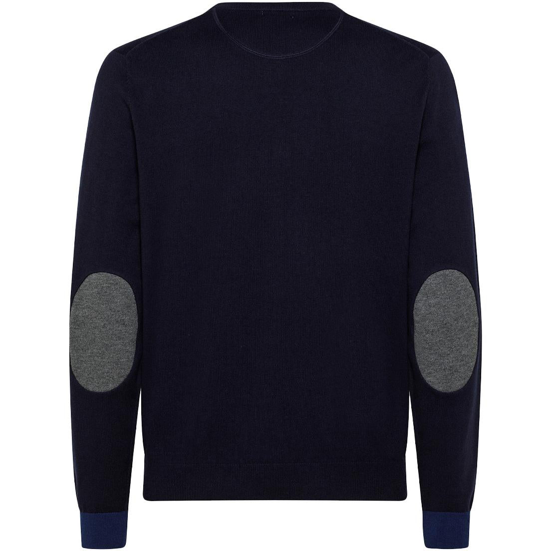 Pullover Round Elbow Contrast Uomo Navy Blue K42110 07 NAVY BLUE SUN68 