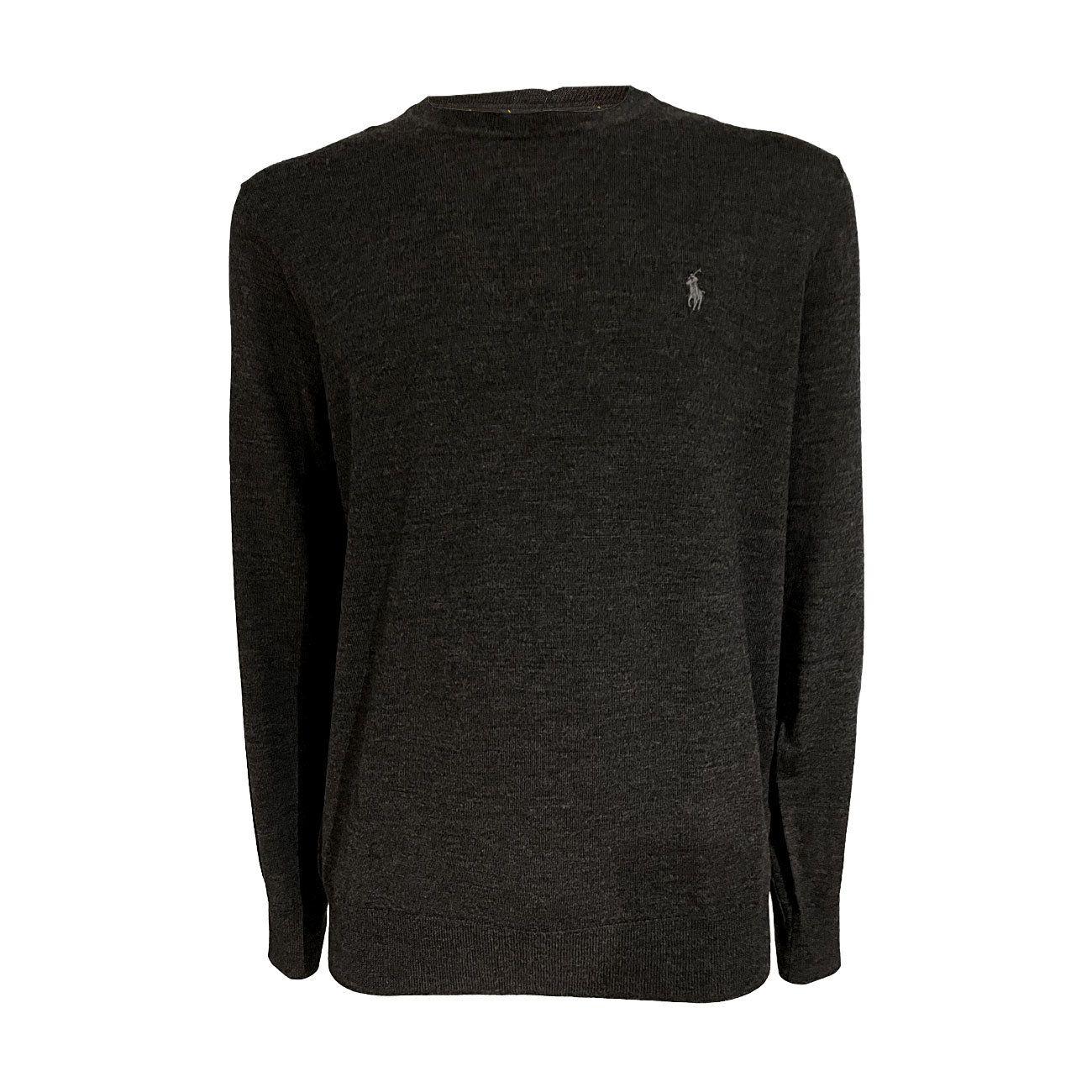 Pull Girocollo In Lana Merino Uomo Antracite 710714346 008 ANTRACITE POLO RALPH LAUREN 