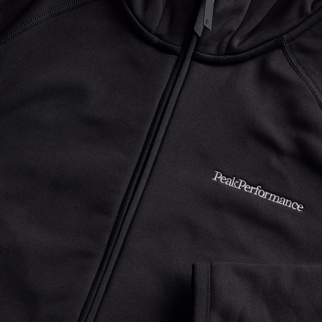 Felpa D. C/Capp. F.Zip Chill Light Peak Performance G77229 040 BLACK PEAK PERFORMANCE 