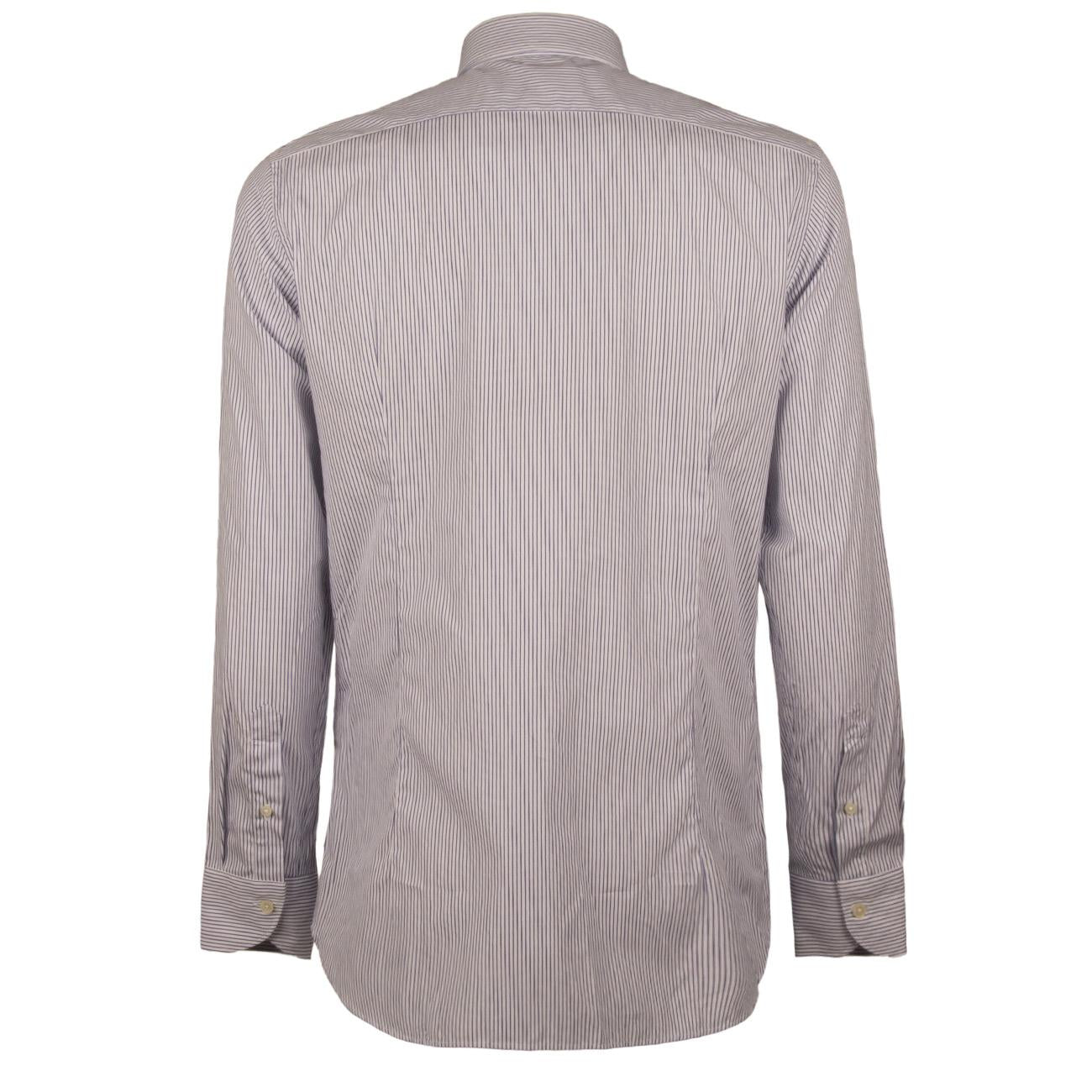 Camicia Rigata Collo Francese Uomo Bianco Blu UBEFIR RC4/B.CO/BLU GUGLIELMINOTTI 