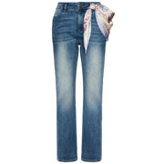 Jeans Regular Con Foulard, "Rose" P527P000409N 024 BLU MEDIO ELENA MIRO' 