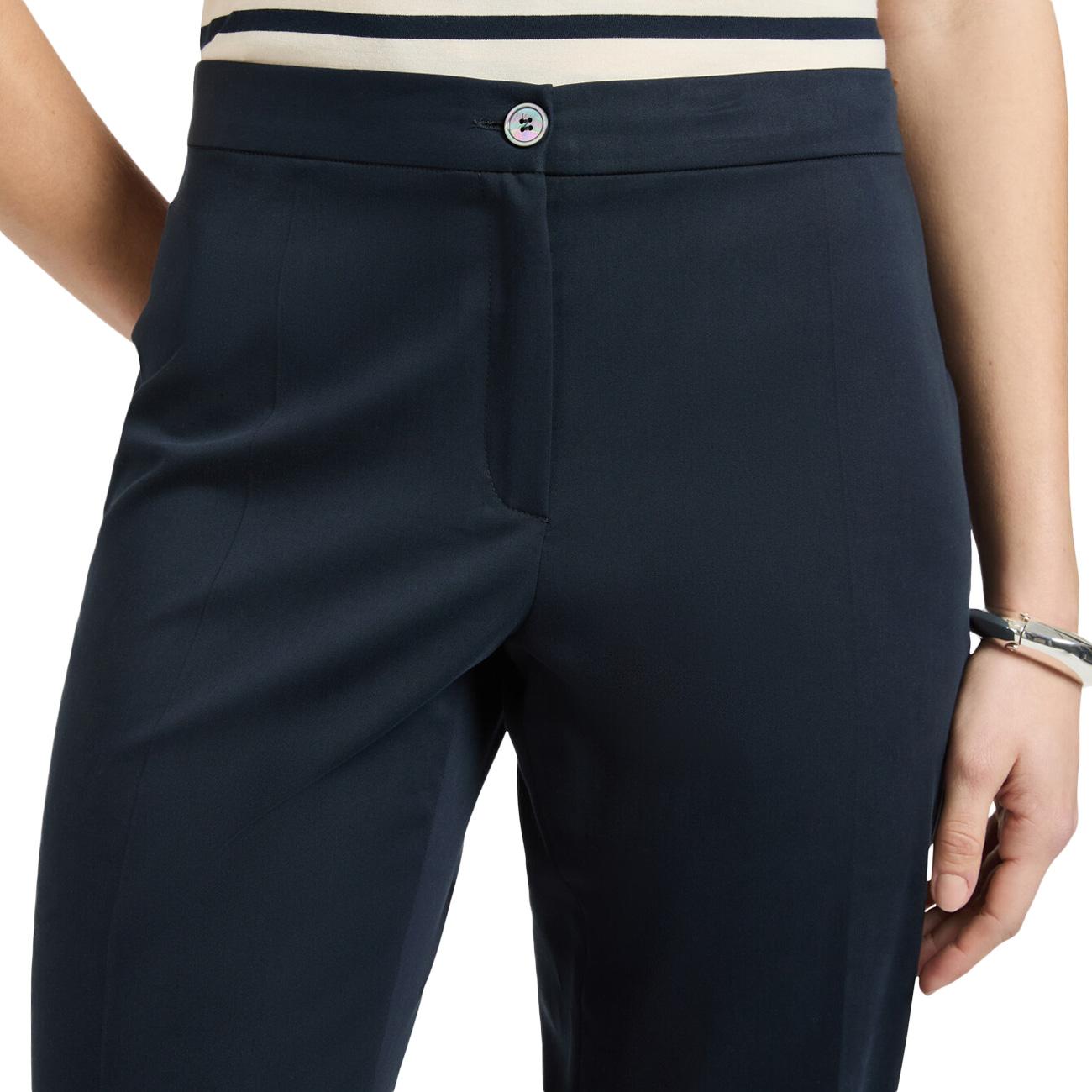 Pantaloni Dritti In Raso Stretch P010P000498N BLU NAVY ELENA MIRO' 