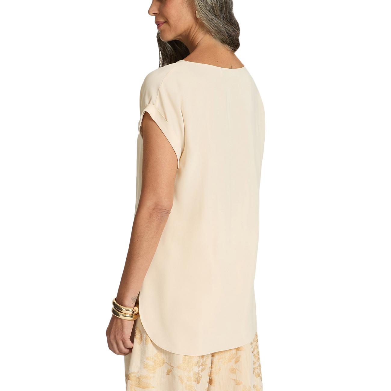 Blusa In Crêpe De Chine 2090P200227N 002 SABBIA ELENA MIRO' 