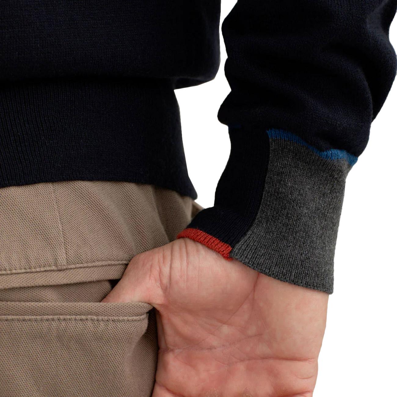 Maglia Girocollo Con Patch Sui Gomiti FM25W14MG A0601 BLUE FRED MELLO 