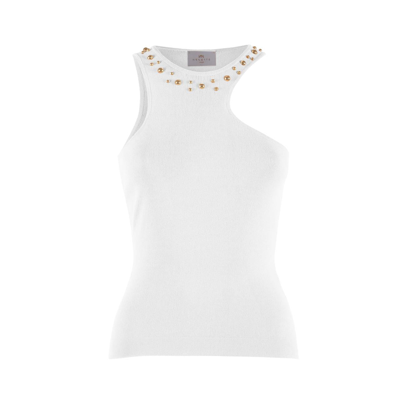 Top Mostin Donna Bianco 37BB-MOSTIN 0001 BIANCO NENETTE 