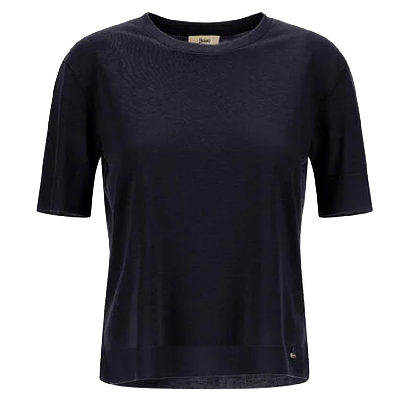 T-Shirt In Glam Knit Effect JG000223D-52056 9200 BLU HERNO 