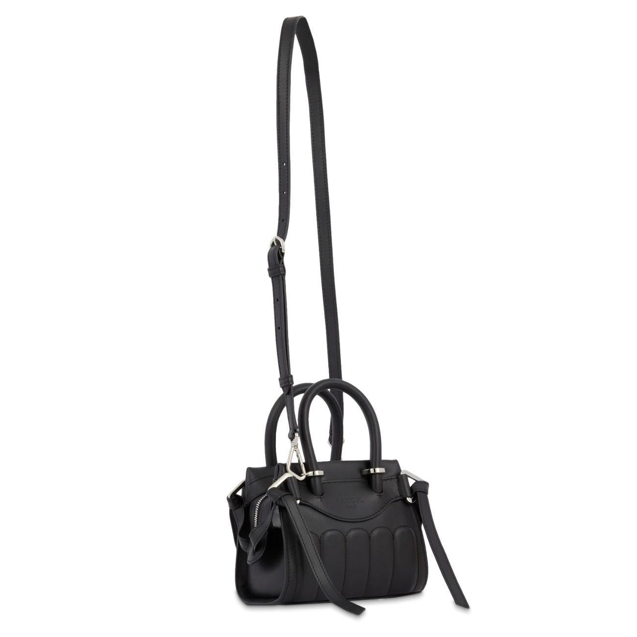 BORSA D. RODEO CUIR VACHETTE LISSE MINI CARRYALL LANCEL A12337 10 NOIR LANCEL 