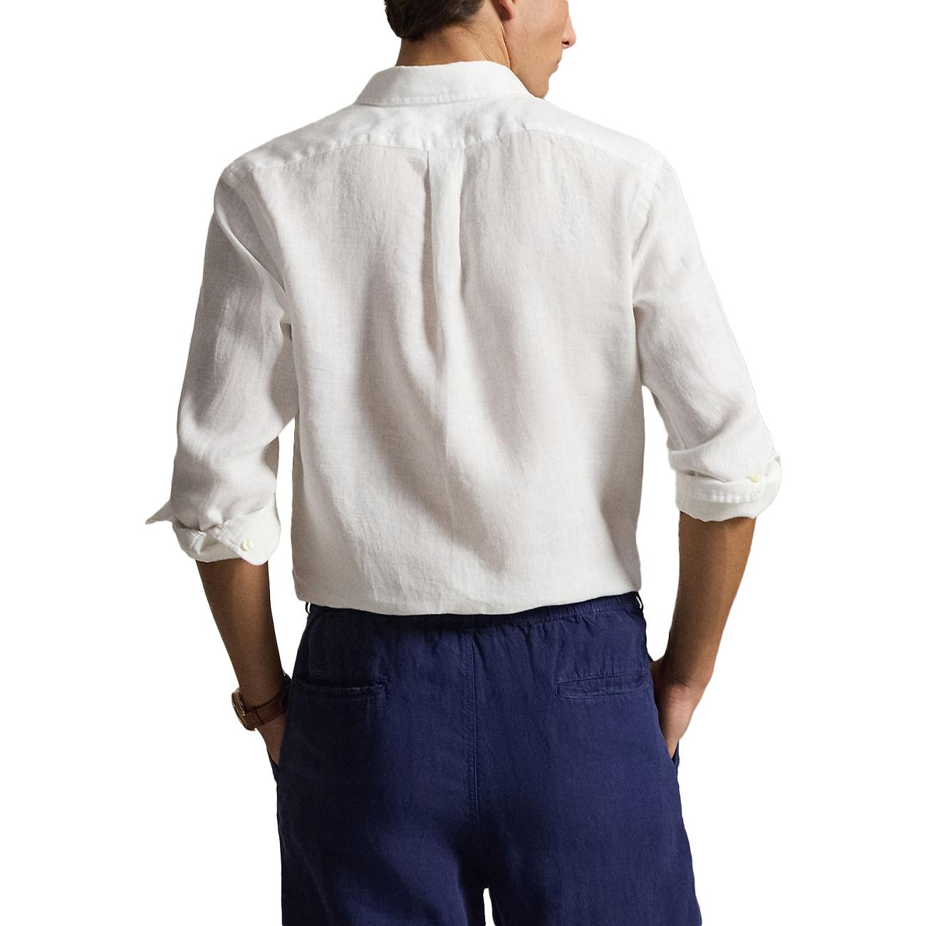 Camicia Di Lino 710966294 506 WHITE POLO RALPH LAUREN 