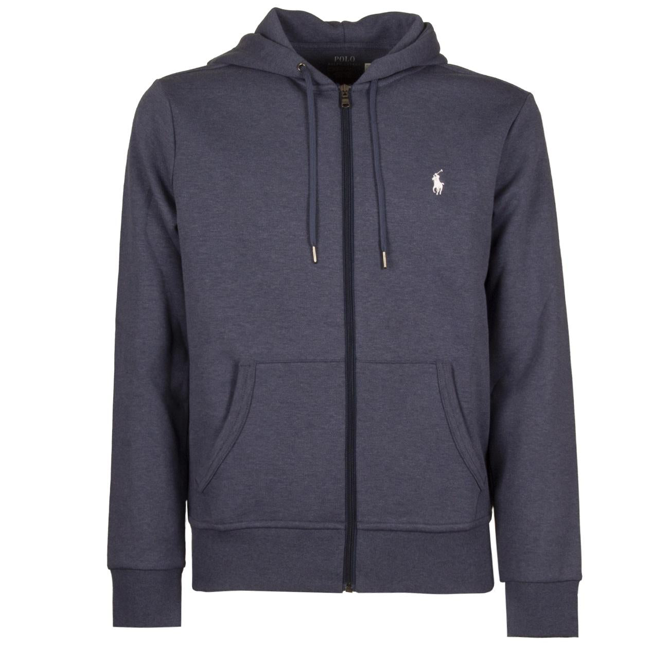 Felpa Con Zip E Cappuccio Uomo Derby Blue Heather 710881517 016 DERBY BLUE HEATHER POLO RALPH LAUREN 
