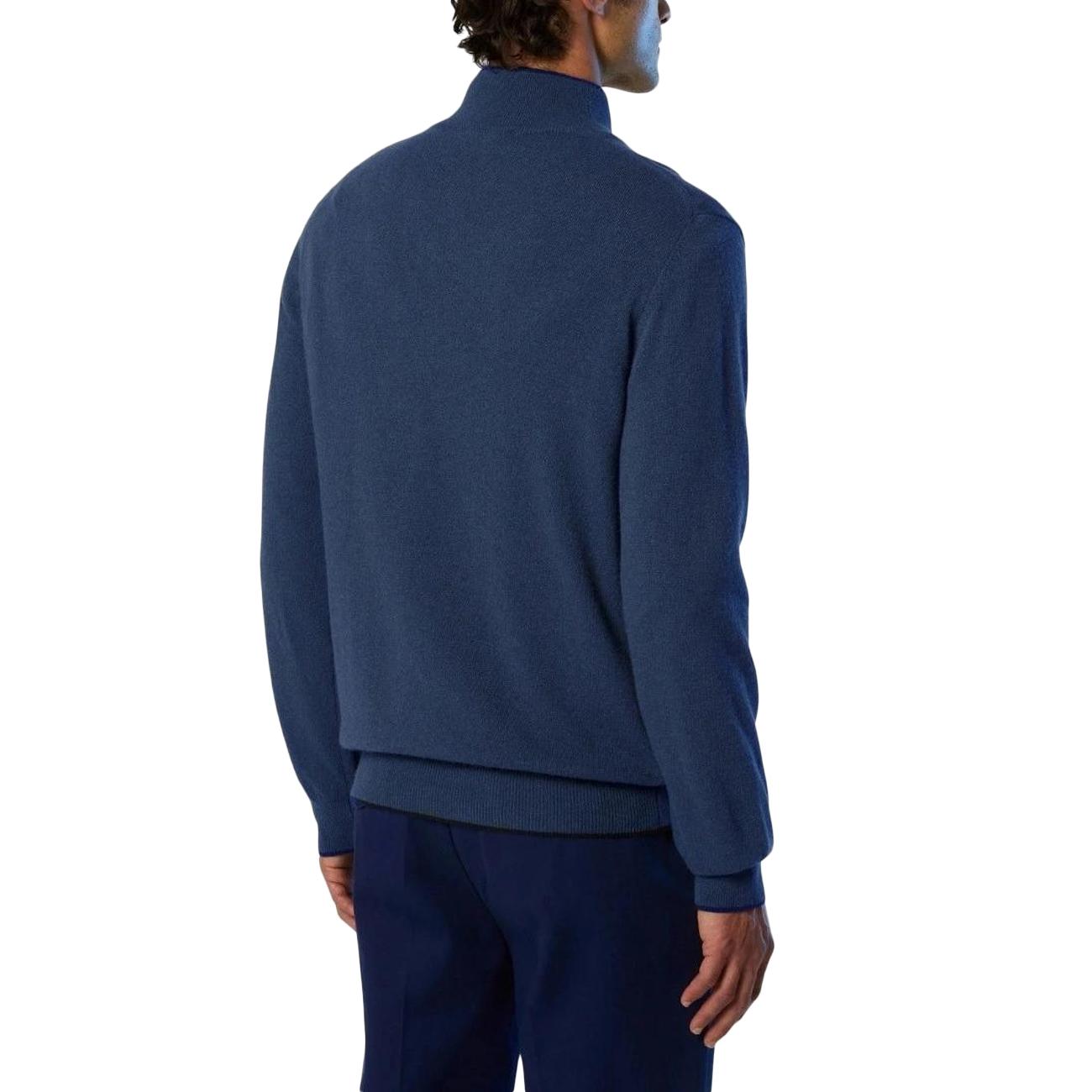 Cardigan Full Zip Finezza 12 699148 0747 BLUE MELANGE NORTH SAILS 