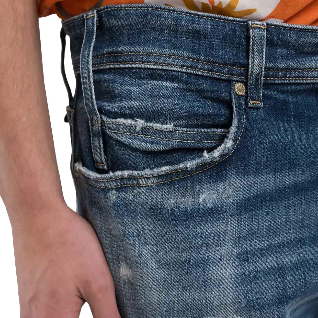 REPLAY Bermuda Denim Tapered Fit Uomo Blu Medio MA981Q.000.141860R 009 MEDIUM BLUE 