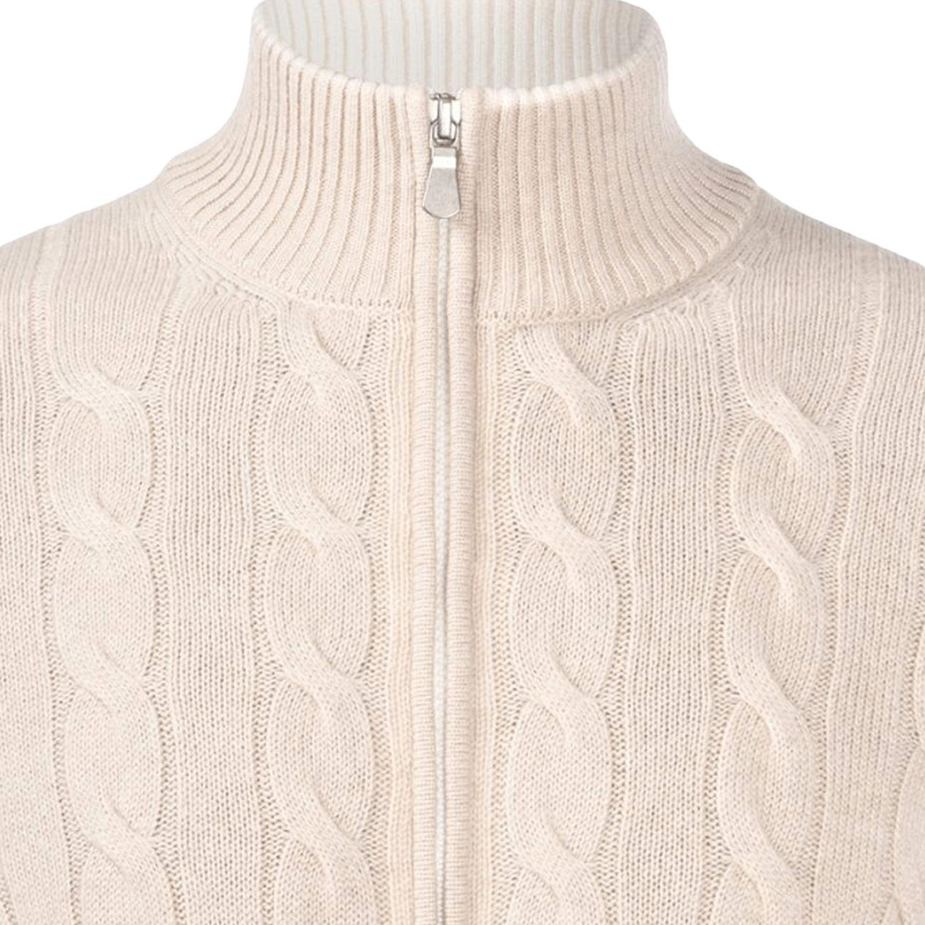 Maglia Full Zip 23161/19672 113 ECRU LA FILERIA 