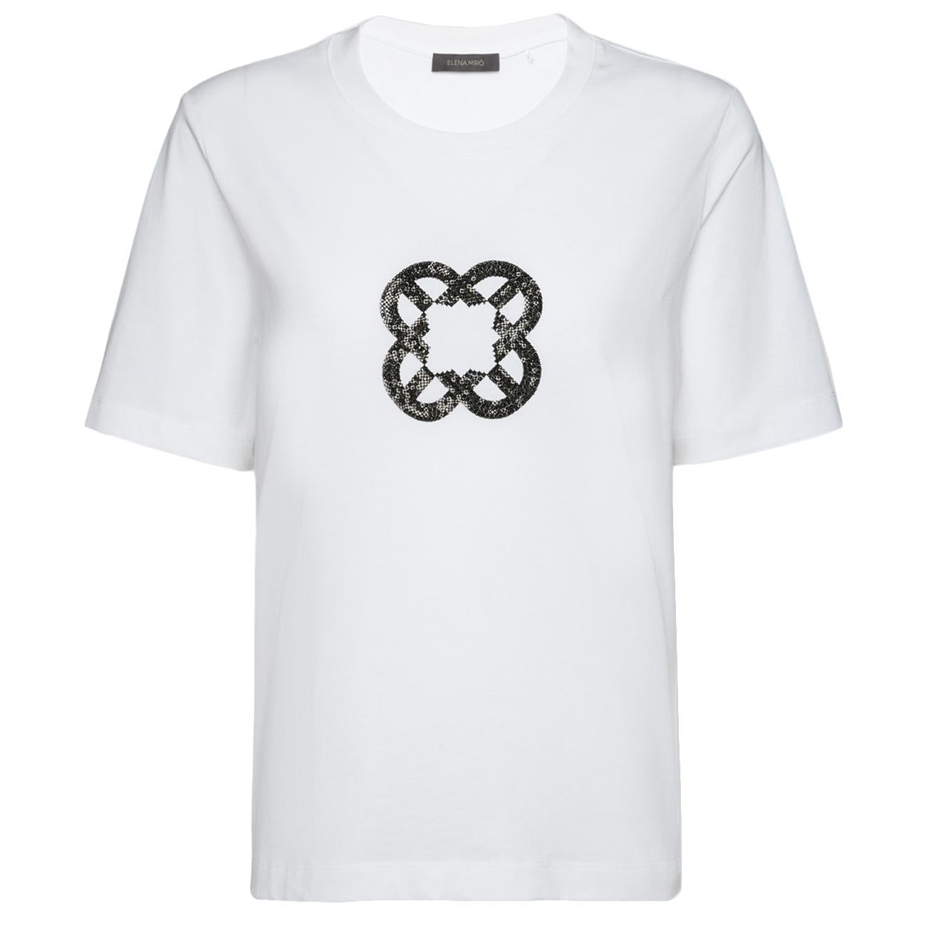 T-Shirt Relaxed Fit Con Ricamo Monogram G270Z000407N 011 MILK ELENA MIRO' 