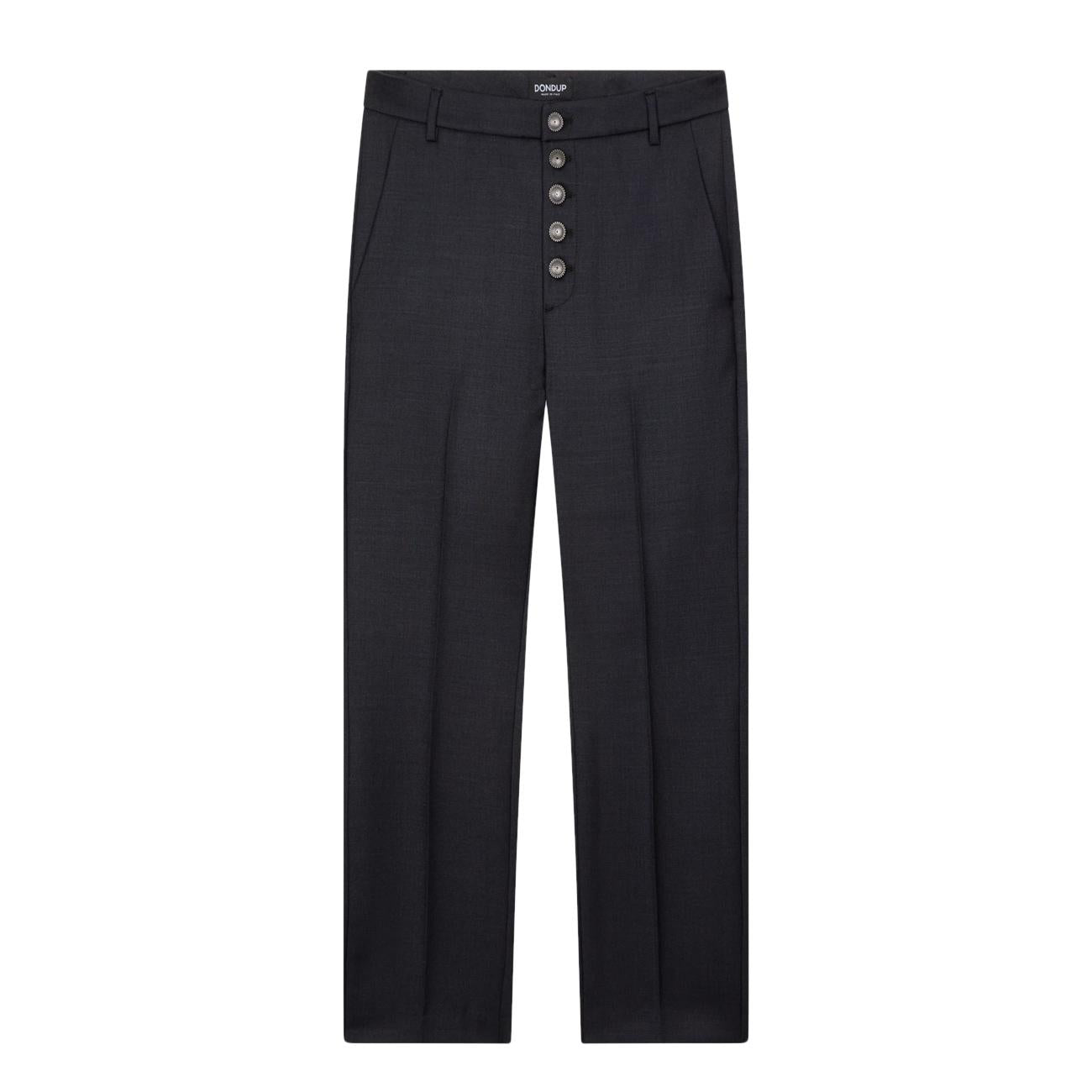 Pantaloni Nima In Lana DP576 WF0178D XXX 890 BLU/BLACK DONDUP 