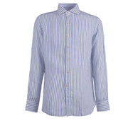 CAMICIA U. M/L RIGATA C/FRANCESE GUGLIELMINOTTI U3ECUU RC4/B.CO/BLU GUGLIELMINOTTI 