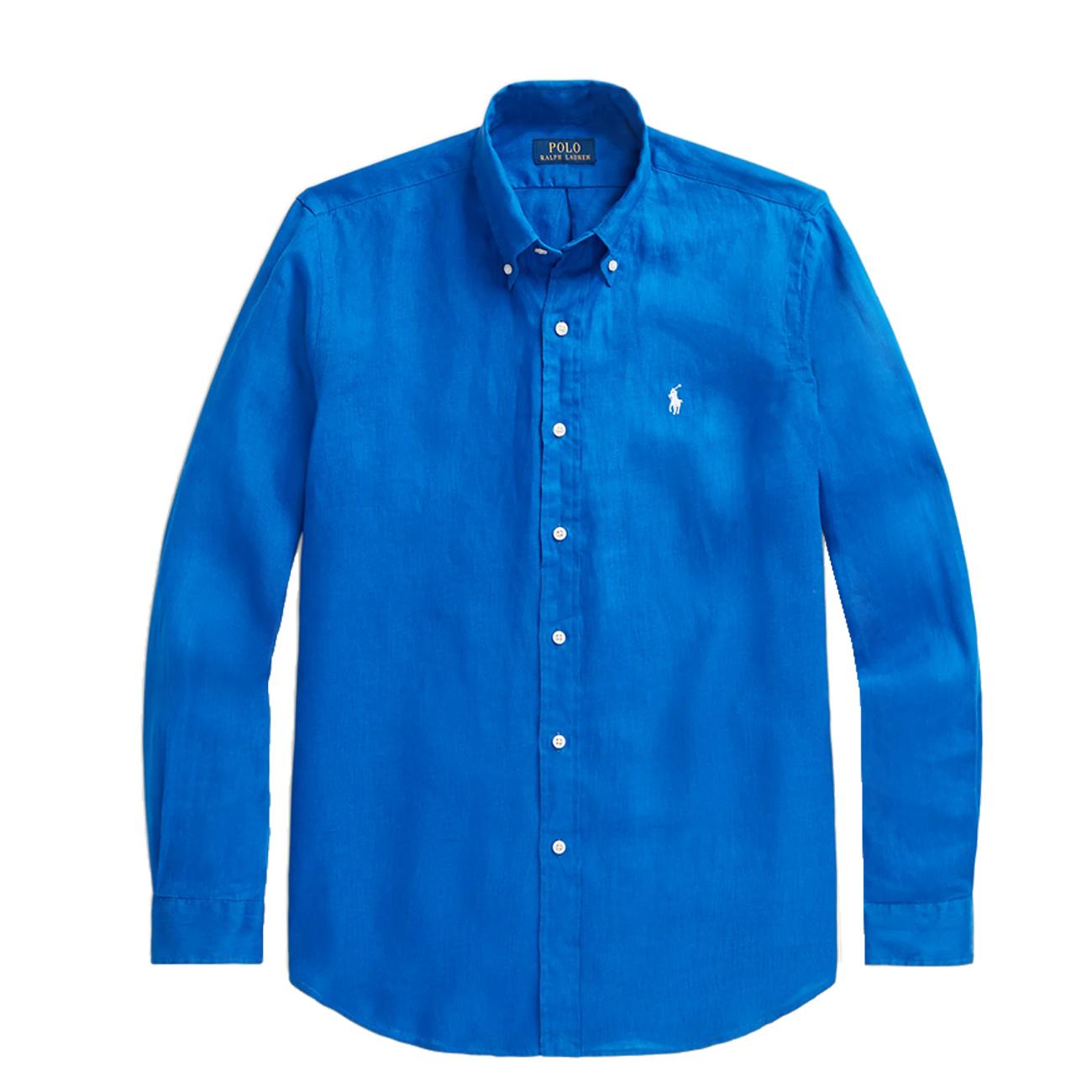 Camicia In Lino Uomo Heritage Blue 710794141 024 HERITAGE BLUE POLO RALPH LAUREN 
