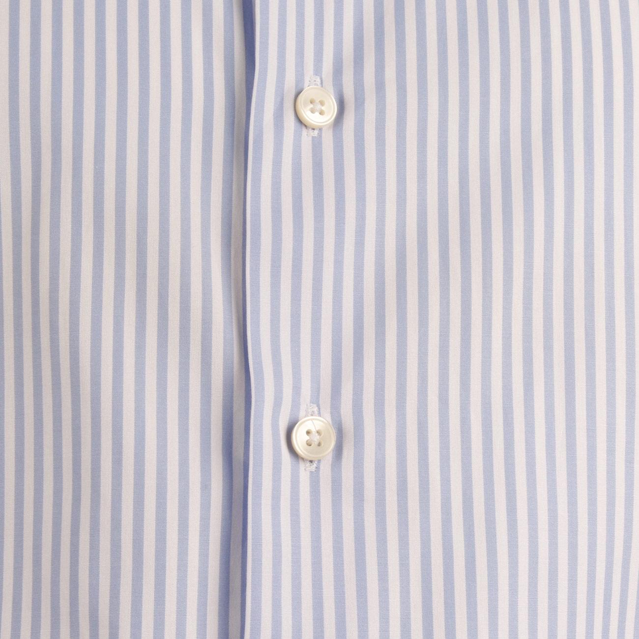 Camicia Rigata Collo Francese Uomo Bianco Azzurro UBEFIR RB3/B.CO/AZZURRO GUGLIELMINOTTI 