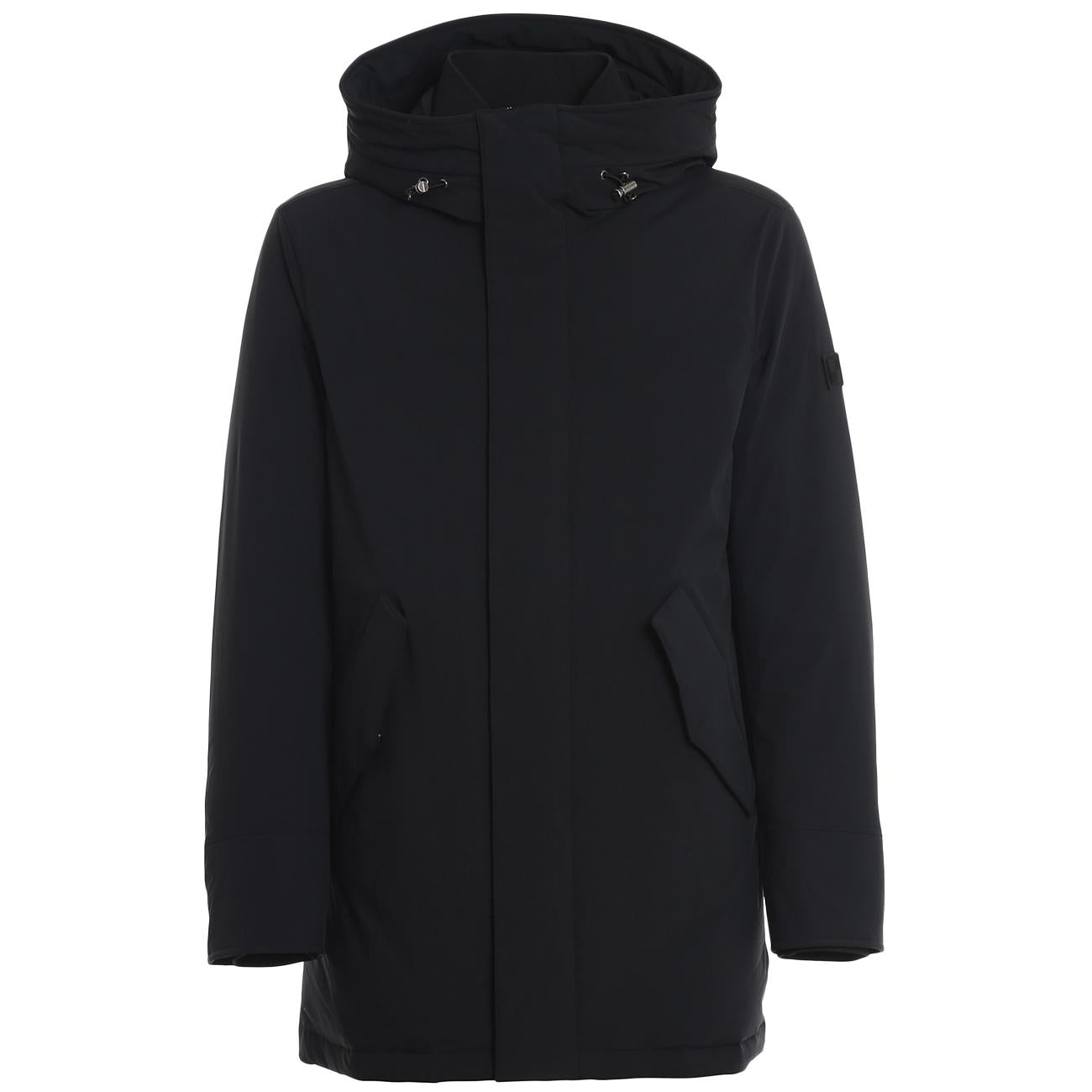 Parka In Tessuto Tecnico Stretch Con Cappuccio CFWOOU0268MRUT0 100NERO WOOLRICH 