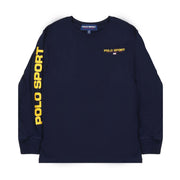 T-Shirt Manica Lunga Con Lettering Sul Braccio Bambino Blu 323818475 005 BLU POLO RALPH LAUREN 