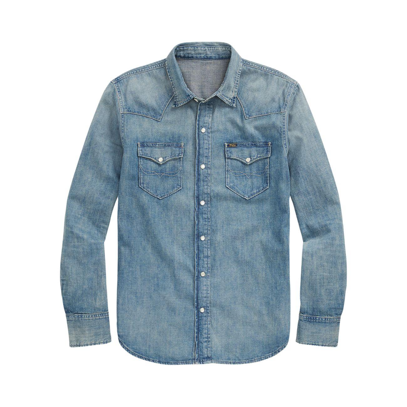 Camicia Western In Denim Slub 710703936 001 RL WESTERN POLO RALPH LAUREN 