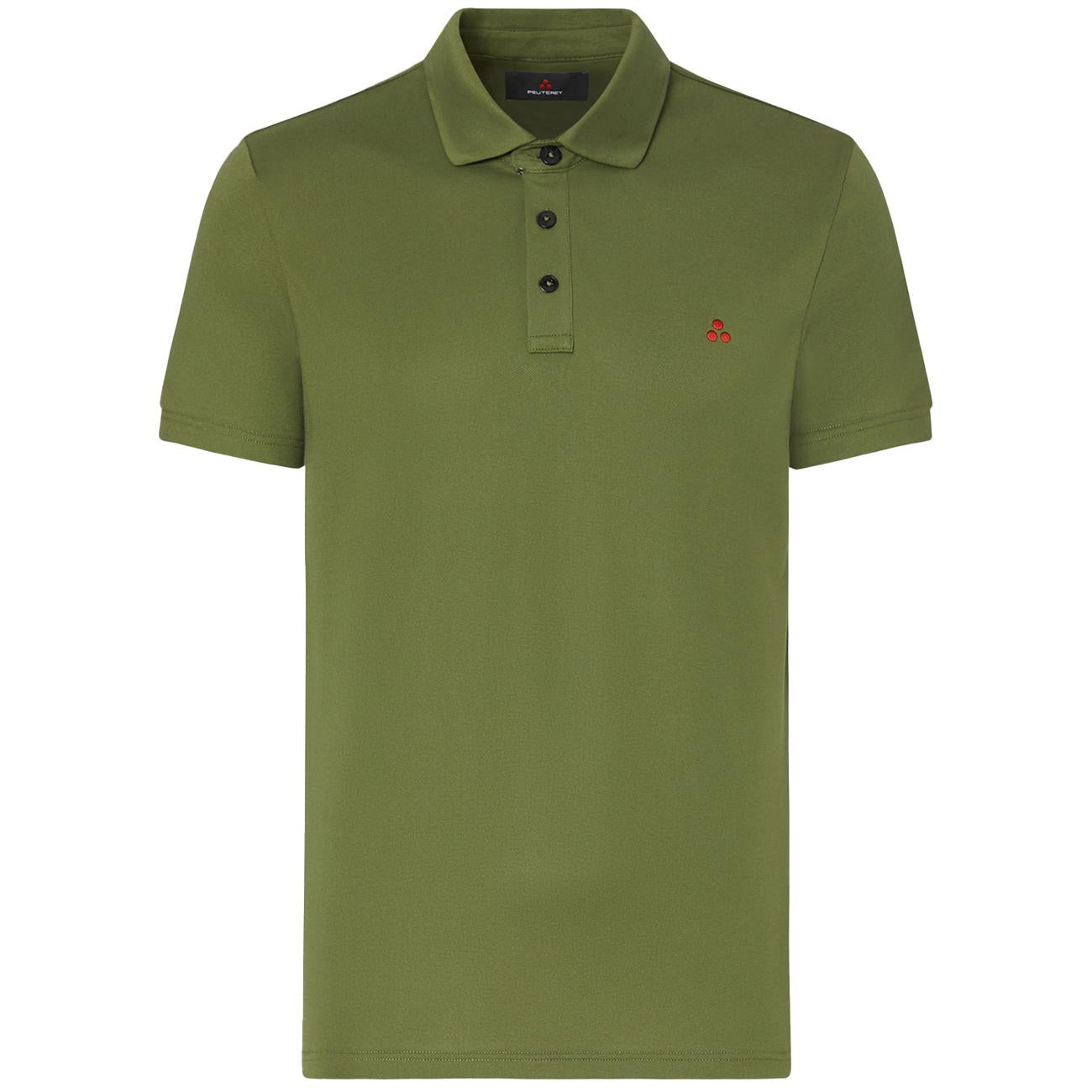 Polo Mezzola 02 In Piqué Di Cotone Stretch PEU5471 99012182 471 VERDE MILITARE PEUTEREY 