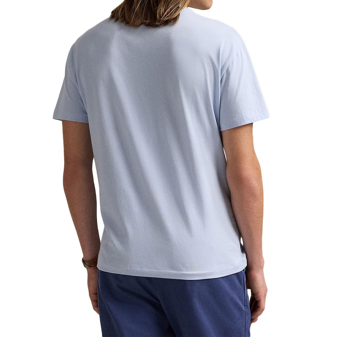 T-Shirt Girocollo Slim Fit Jersey Uomo Cornflower Blue 710671438 418 CORNFLOWER BLUE/C3173 POLO RALPH LAUREN 