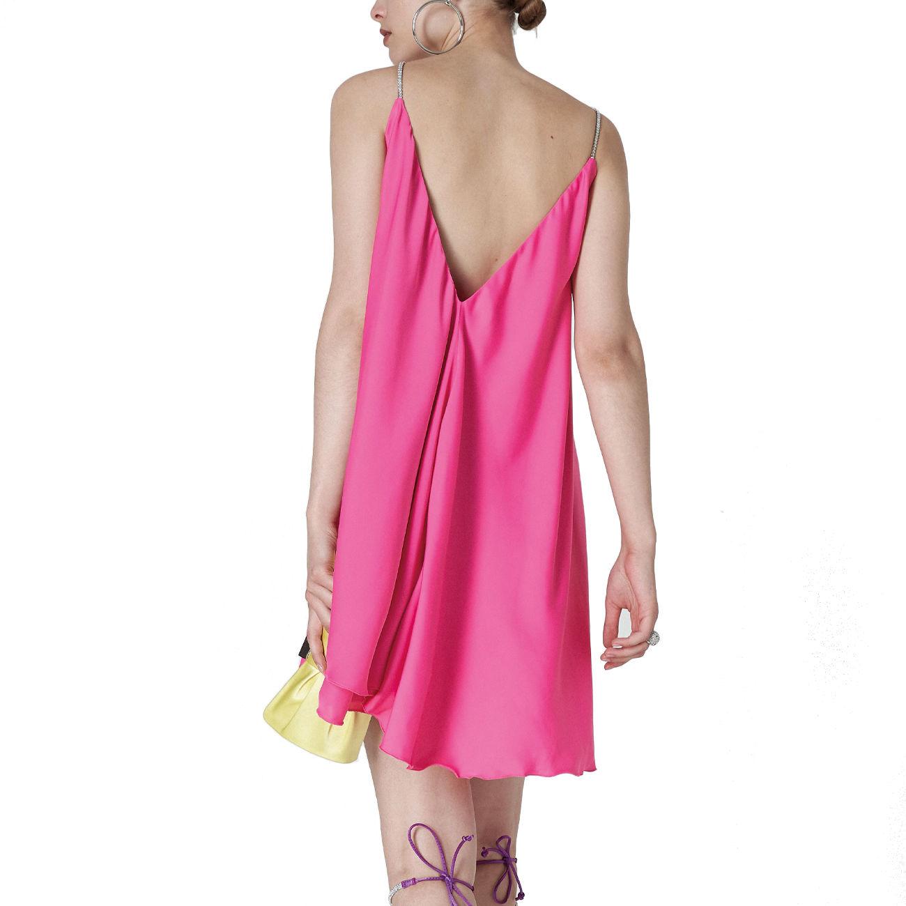 ABITO D. EDWINA RASO SCOLLATO C/STRASS TFH A096FUX FUXIA TWENTYFOURHAITCH 