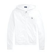 Felpa Zip Con Cappuccio In Cotone Garzato Uomo Bianco 710706348 002 WHITE POLO RALPH LAUREN 