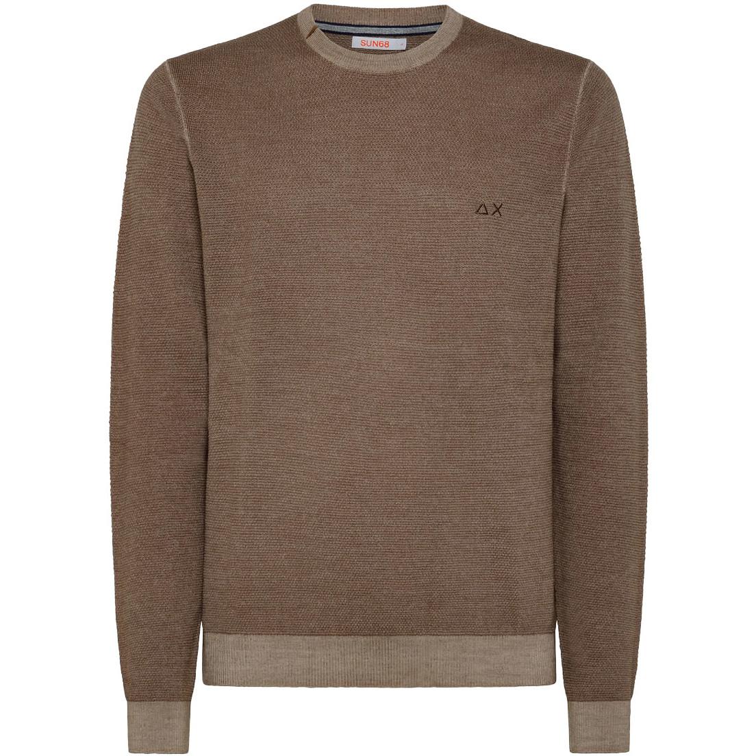 Pullover Round Vintage Uomo Beige Scuro K42127 77 BEIGE SCURO SUN68 