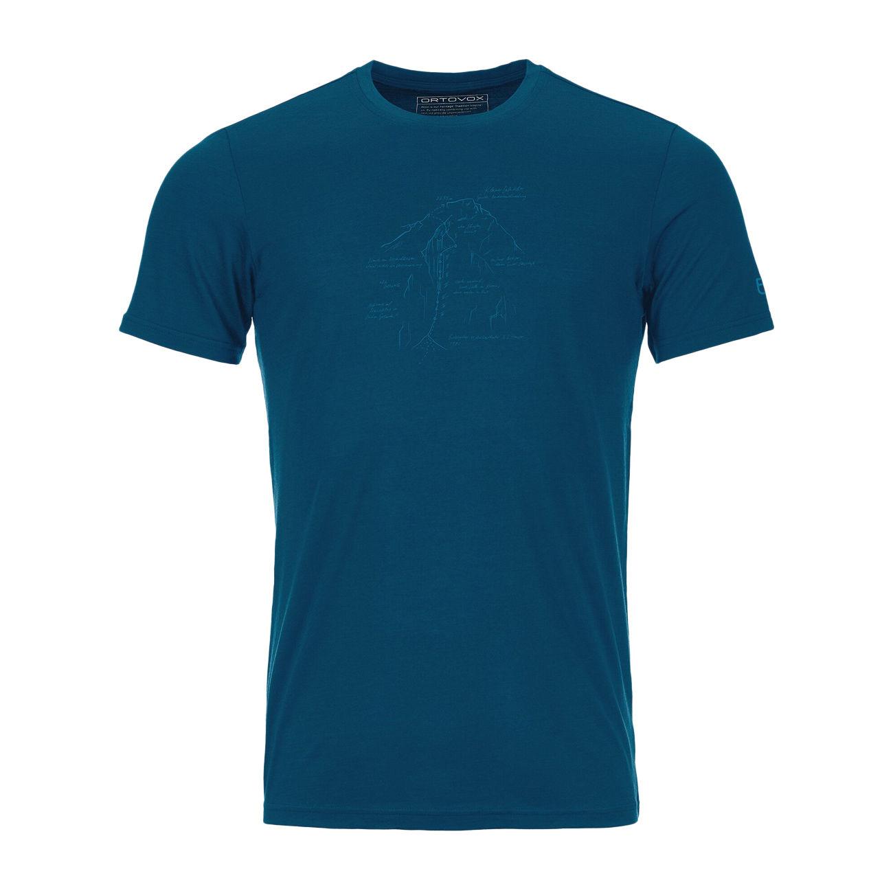 T.SHIRT U. 120 TEC LAFATSCHER TOPO TS ORTOVOX 88123 PETROL BLUE ORTOVOX 