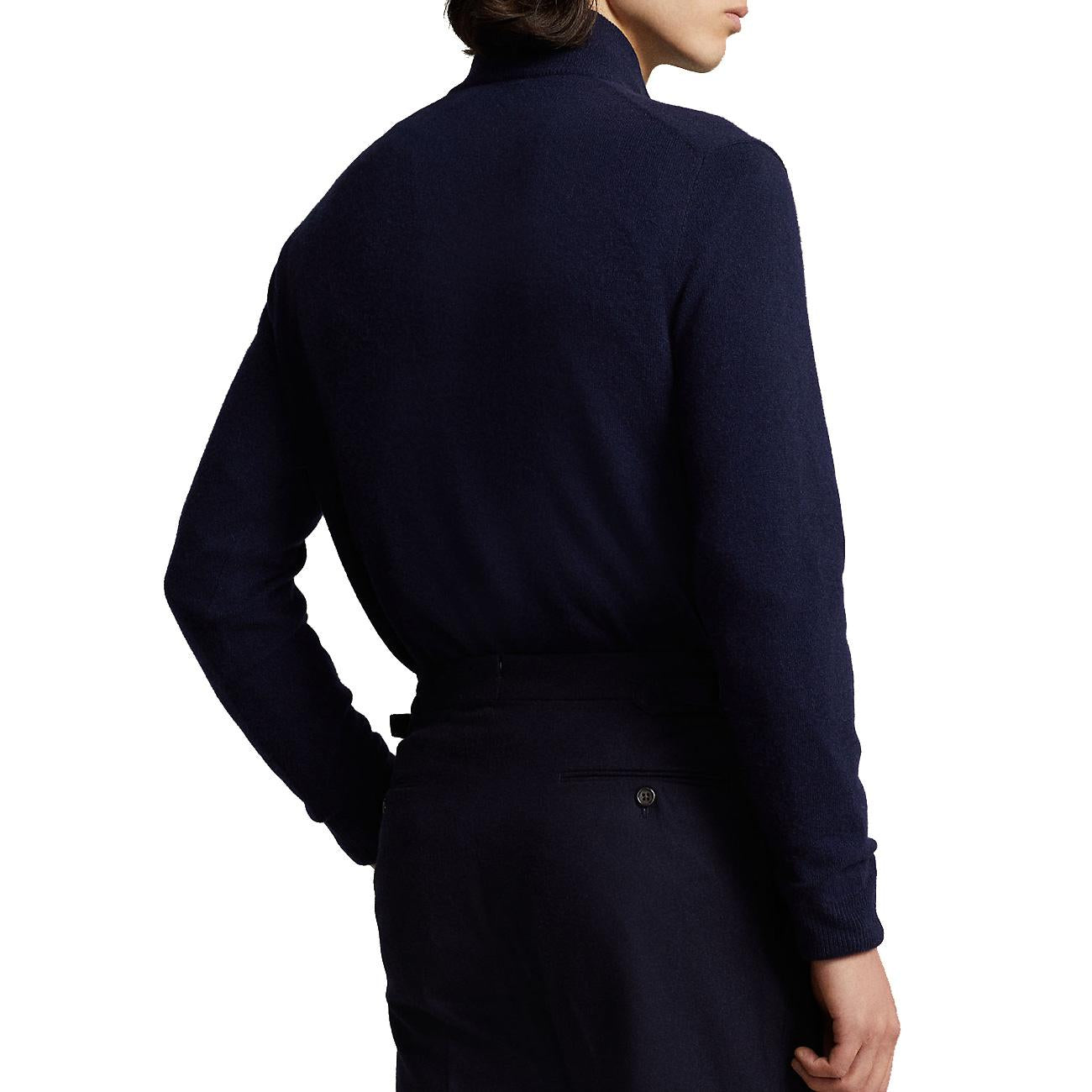 Pullover Mezza Zip In Lana Merino Uomo Hunter Navy 710876756 001 HUNTER NAVY POLO RALPH LAUREN 