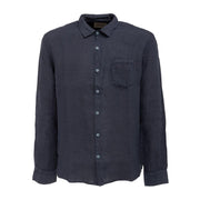 Camicia Braiden In Lino Colletto Classico Uomo Blu BRAIDEN/1337 W1738 BLU 40WEFT 
