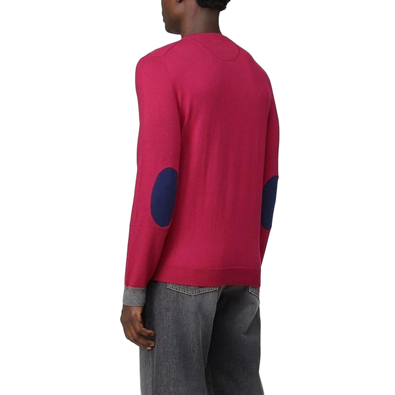 Pullover Round Elbow Contrast Uomo Ciclamino K42110 72 CICLAMINO SUN68 