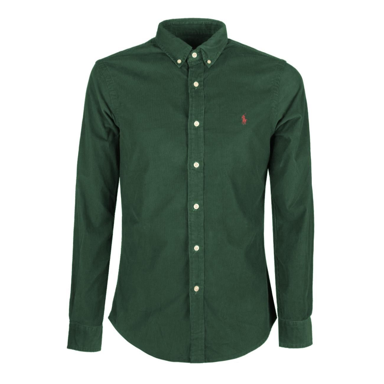 Camicia A Coste Uomo Hunt Club Green 710818761 018 HUNT CLUB GREEN POLO RALPH LAUREN 