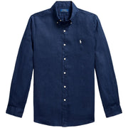 Camicia Di Lino 710966294 504 NEWPORT NAVY W/WHITE PP POLO RALPH LAUREN 