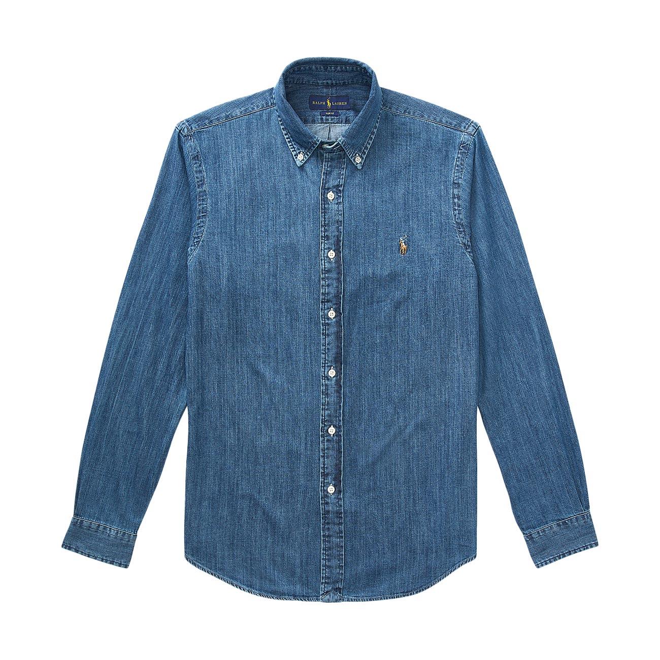 Camicia Oxford Slim Fit Uomo Denim 710548539 001 DENIM POLO RALPH LAUREN 