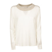 Maglia In Lana Stretch Donna Bianca E Beige 66458 9295 WHITE+BEIGE LE TRICOT PERUGIA 