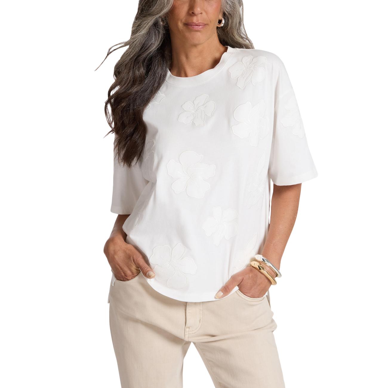 T-shirt Ricamata G344Z999554N 011 OFF WHITE ELENA MIRO' 