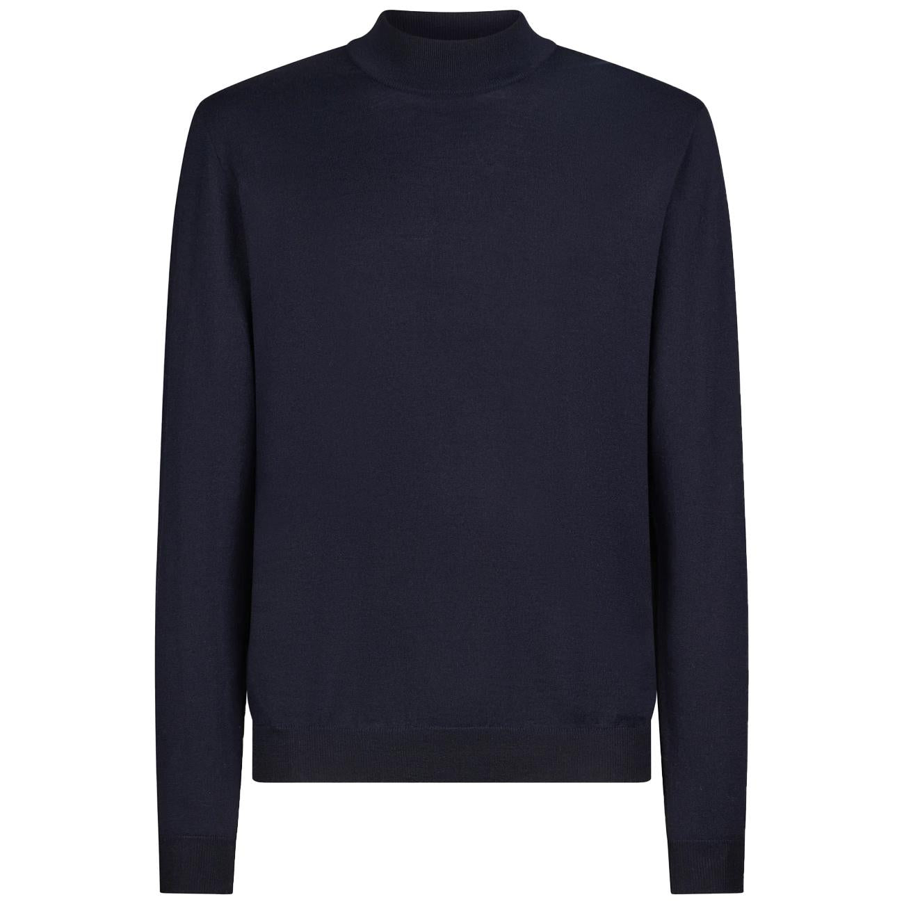 Maglia Dolcevita Regular In Lana E Cotone UT256-M00975-002-DU-W25 890 BLU DONDUP 