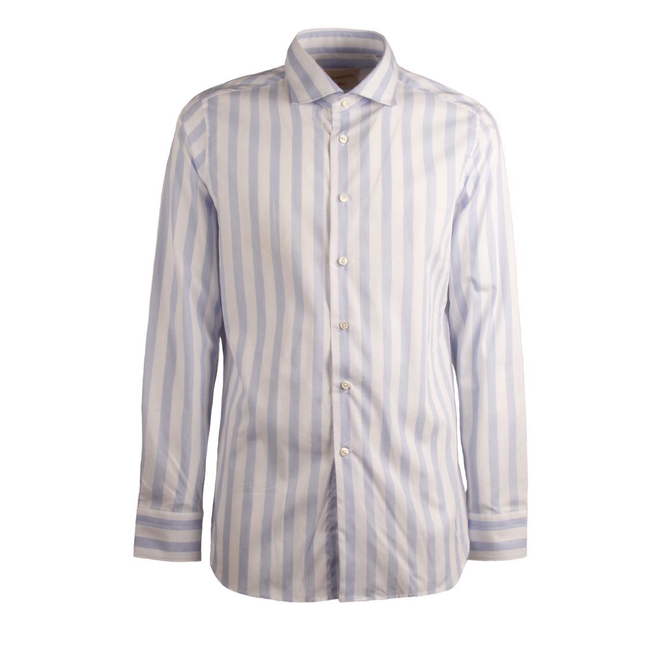 CAMICIA U. M/L RIGATA C/FRANCESE GUGLIELMINOTTI QJ4FUR RB4/B.CO/AZZURRO GUGLIELMINOTTI 