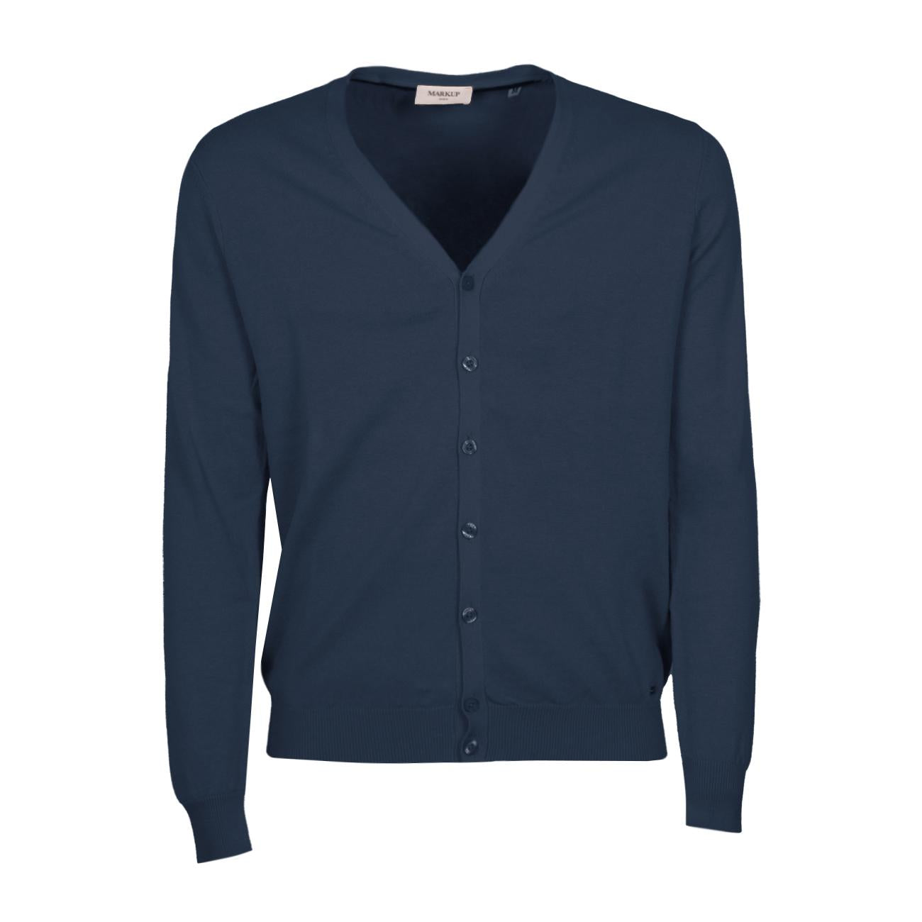 Cardigan In Cotone Uomo Blue MK10003 BLUE MARKUP 