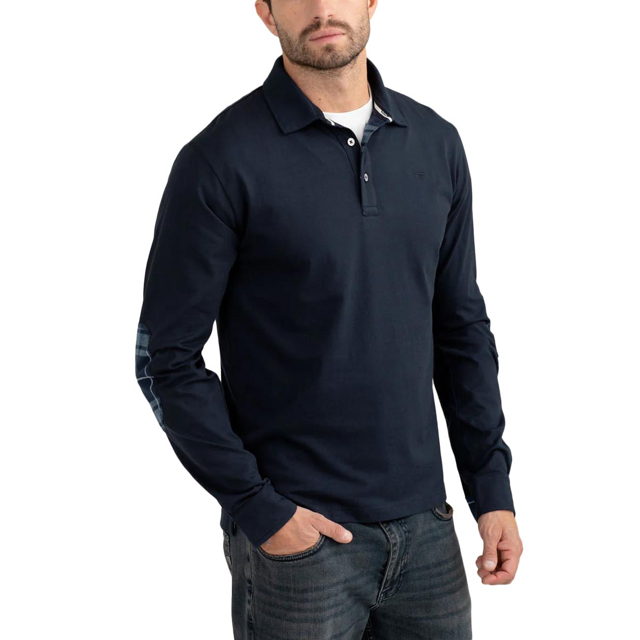 Polo Manica Lunga Con Dettagli Check FM25W02QU A0601 BLUE FRED MELLO 