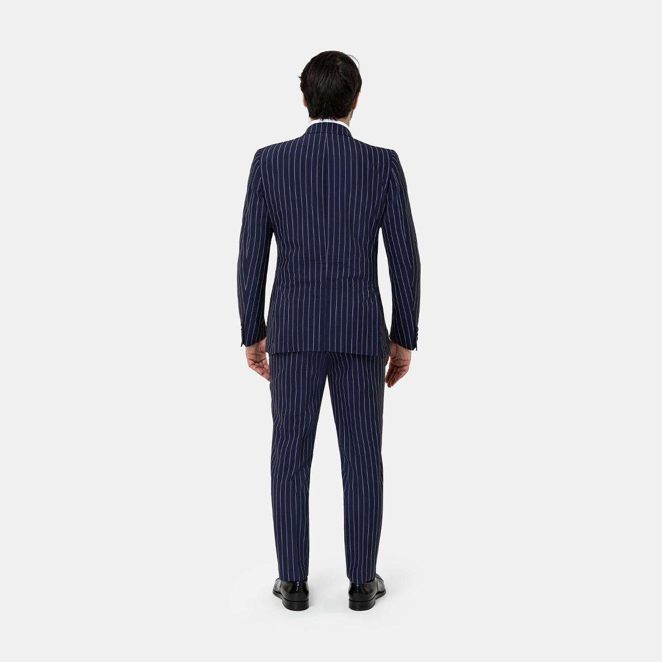 Abito In Lana Gessato Uomo Blu SANTANIELLO/E3167B 78BBLU SANTANIELLO 