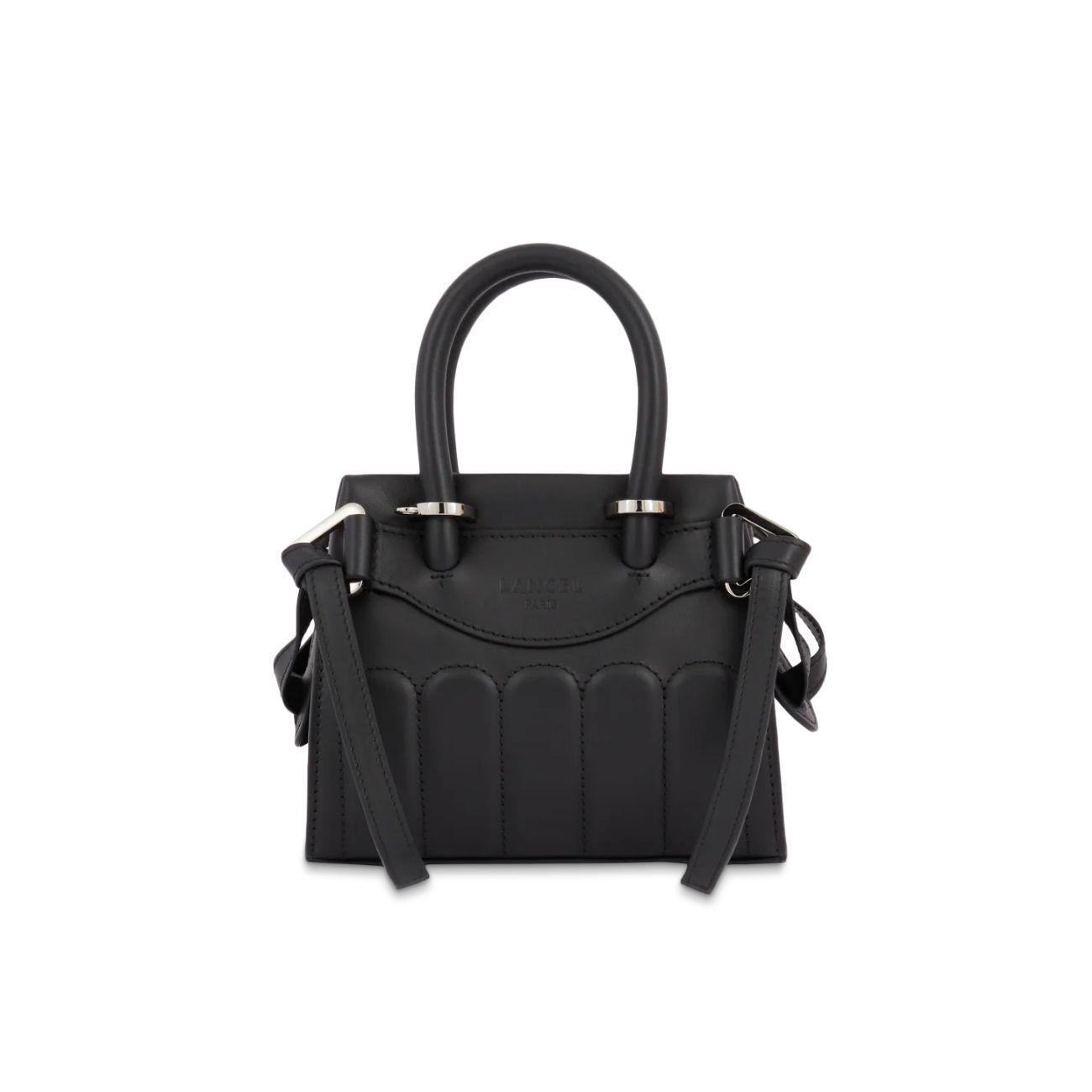 BORSA D. RODEO CUIR VACHETTE LISSE MINI CARRYALL LANCEL A12337 10 NOIR LANCEL 